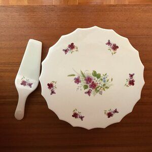 Ceramic Cake Stand and Cutter Studio Pottery